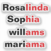 Moderne Trend Transparente wasserdichte Namensaufk Aufkleber (Vorderseite)