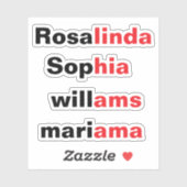 Moderne Trend Transparente wasserdichte Namensaufk Aufkleber (Blatt)