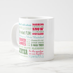 Moderne Trend Weihnachtstypografie Jumbo-Tasse