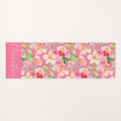 Moderne Trendfarben Rosa Rose Floral Wasserfarbe Yogamatte (Vorderseite (Horizontal))