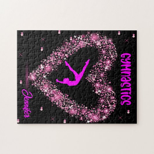 Moderne Trendgymnastik - Personalisierter Name Puzzle (Horizontal)