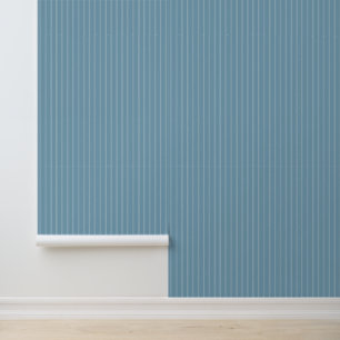 Moderne trendige 1" Pinstreifen Blau Tapete