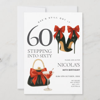 Moderne Trendige 60. Geburtstagsfeier Eintritt in  Einladung