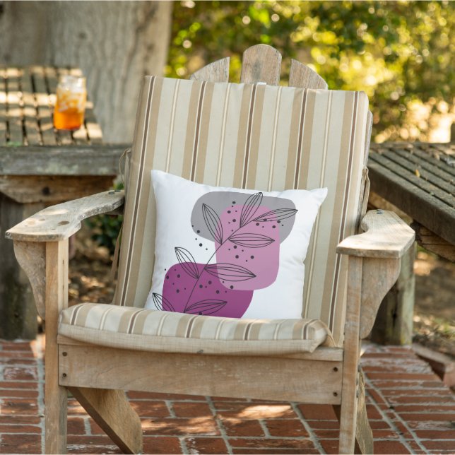 Moderne trendige Abstrakt florale Boho Chic Kissen (Stuhl)