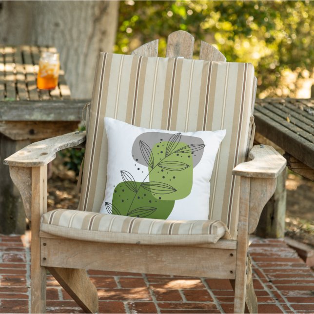 Moderne trendige Abstrakt florale Boho Chic Kissen (Stuhl)