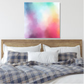 Moderne trendige Abstrakte Kunst Rosa Gelb Blau Leinwanddruck (Insitu (Schlafzimmer))