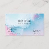 Moderne, trendige Abstrakte Wasserfarben Visitenka Visitenkarte (Rückseite)