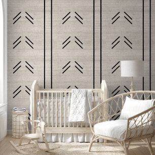 Moderne trendige afrikanische Mudcloth Beige Tapete
