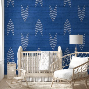 Moderne trendige afrikanische Mudcloth Blau Tapete