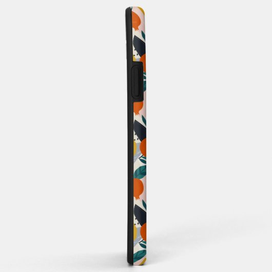 Moderne, trendige Aprikose und Blätter Case-Mate iPhone Hülle (Hinten/Rechts)