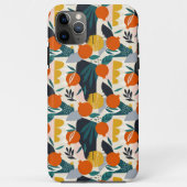 Moderne, trendige Aprikose und Blätter Case-Mate iPhone Hülle (Rückseite)