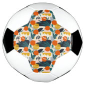 Moderne, trendige Aprikose und Blätter Fußball (Gedreht)