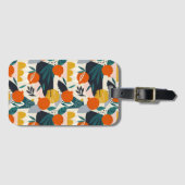 Moderne, trendige Aprikose und Blätter Gepäckanhänger (Vorderseite (Horizontal))