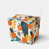 Moderne, trendige Aprikose und Blätter Geschenkschachtel (Vorderseite)