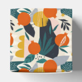 Moderne, trendige Aprikose und Blätter Geschenkschachtel (Oben)