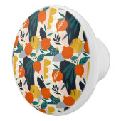 Moderne, trendige Aprikose und Blätter Keramikknauf (Rechts)