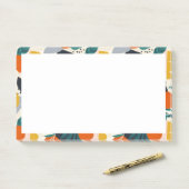 Moderne, trendige Aprikose und Blätter Post-it Klebezettel (Auf Schreibtisch)
