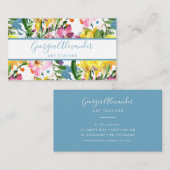 Moderne trendige Aquarellfarben Blumenlehrer Visitenkarte (Vorne/Hinten)