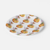 Moderne trendige Aquarellmühle und Pumpkin Pappteller (Schrägansicht)