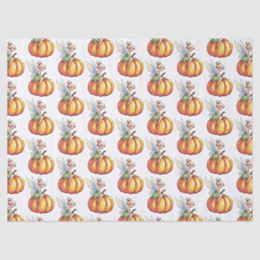 Moderne trendige Aquarellmühle und Pumpkin Seidenpapier (Vorderseite)