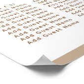 Moderne, trendige Beige Hochzeit mit 30 Sitzplätze Poster (Ecke)