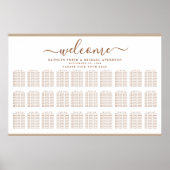 Moderne, trendige Beige Hochzeit mit 30 Sitzplätze Poster (Vorne)