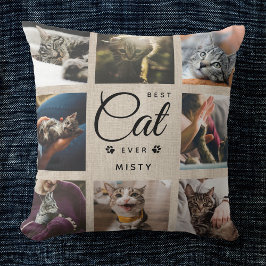 Moderne trendige Best Cat Ever Pet Paw Foto Collag Kissen