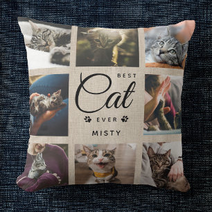 Moderne trendige Best Cat Ever Pet Paw Foto Collag Kissen