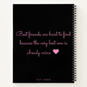 Moderne trendige BESTE FREUNDIN Bester Freund Foto Notizblock (Rückseite)