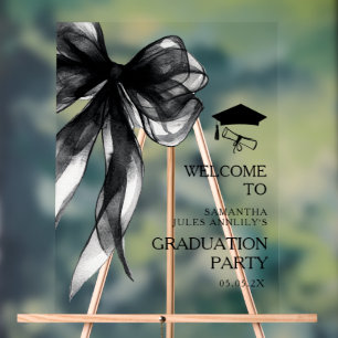 Moderne, trendige Black Bow Graduation Party-Signa Acrylschild