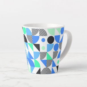 Moderne trendige blaue mintgrüne geometrische milchtasse