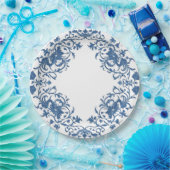 Moderne trendige Blue and White Porcelain Chinoise Pappteller (Party)