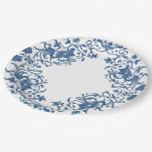 Moderne trendige Blue and White Porcelain Chinoise Pappteller (Schrägansicht)