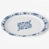 Moderne trendige Blue and White Porcelain Chinoise Pappteller (Schrägansicht)
