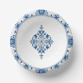 Moderne trendige Blue and White Porcelain Chinoise Pappteller (Vorderseite)