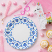 Moderne trendige Blue and White Porcelain Chinoise Pappteller (Party)