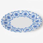Moderne trendige Blue and White Porcelain Chinoise Pappteller (Schrägansicht)