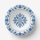 Moderne trendige Blue and White Porcelain Chinoise Pappteller (Vorderseite)