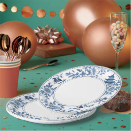 Moderne trendige Blue and White Porcelain Chinoise Pappteller