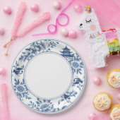 Moderne trendige Blue and White Porcelain Chinoise Pappteller (Party)