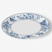 Moderne trendige Blue and White Porcelain Chinoise Pappteller (Schrägansicht)
