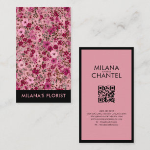 Moderne trendige Blume Floristin Pinke Daisy Visitenkarte
