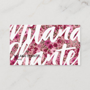Moderne trendige Blume Floristin Pinke Daisy Visitenkarte