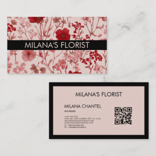 Moderne trendige Blume Floristin Pinke rote Daisy Visitenkarte