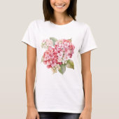 Moderne, trendige Blume Watercolor Hydrangea T-Shirt (Vorderseite)