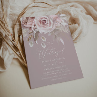 Moderne trendige Boho Dusty Rose Blush Wedding Einladung