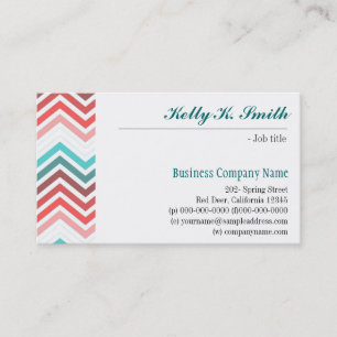 moderne, trendige, coole, stilvolle bunte Chevron Visitenkarte