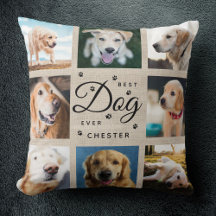 Moderne trendige Dog Pet Foto Collage Linen Paw
