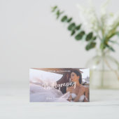 Moderne, trendige Drehbuchfotografie aquamarin Visitenkarte (Stehend Vorderseite)