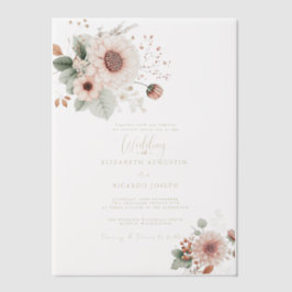 Moderne Trendige Dusty Rose Rouge Hochzeit Pergament Einladungen
